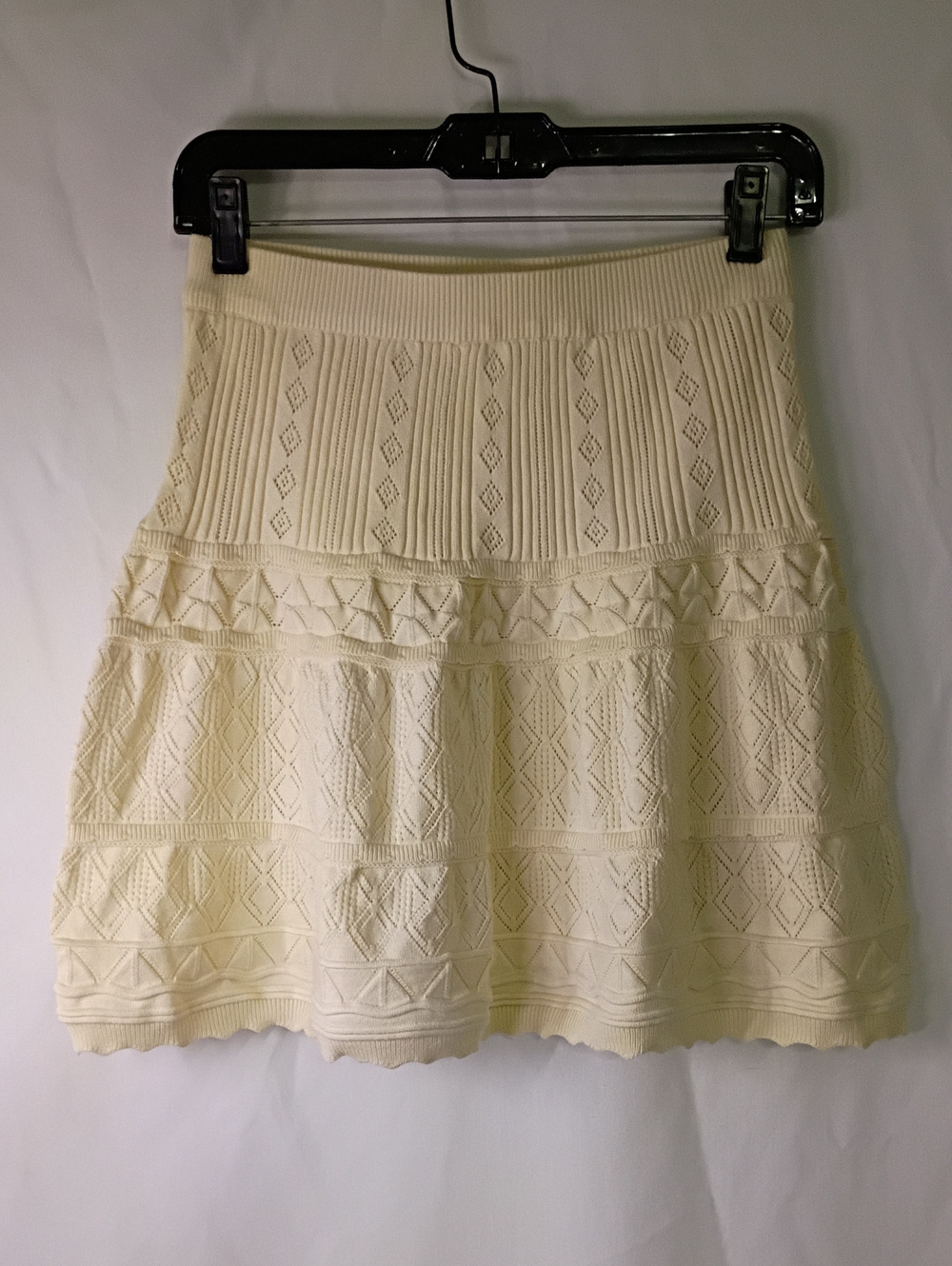 Willow & Wind Cream Knit A-Line Skirt